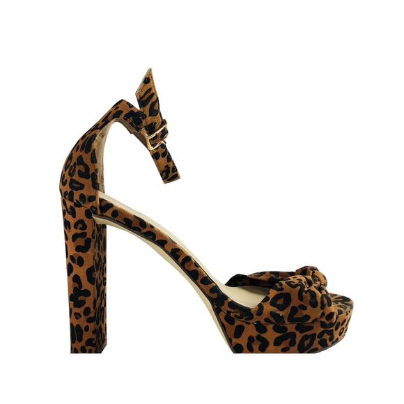 ShoeDazzle Deanelle Heeled Sandal Animal Print Heels Platform Peep Toe 8.5 - Picture 1 of 8